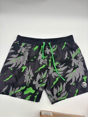 Diesel Camo Black Green Grey Men's Swim shorts Trunks Medium!!!